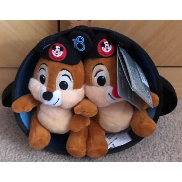 NEW Disney 2018 Chip and Dale Chipmunks Cute Ear Hat Plushies NWT ASAP Shipping - Picture 11 of 12